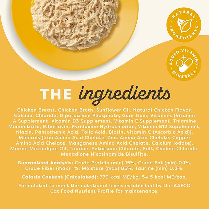 Applaws Vitality Wet Cat Food in Broth, Natural Canned Cat Food, Wet Food for Cats with Added Vitamins and Minerals, Grain Free, Carrageenan Free, Chicken Breast in Broth (24 Count, 5.5oz Cans)