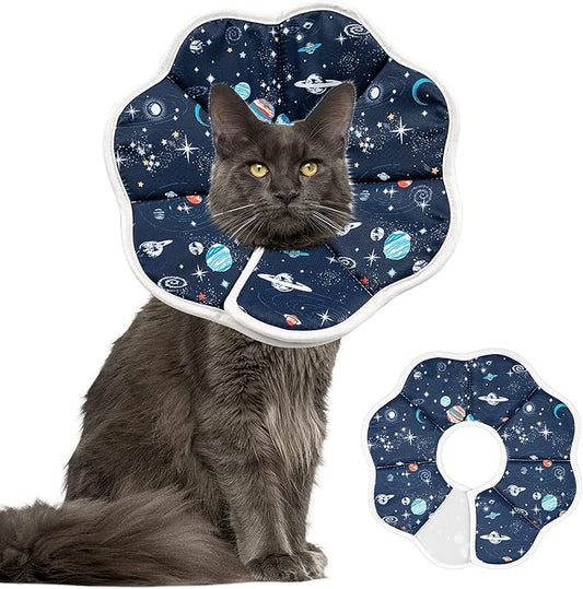 Depets Cat Cone Collar Soft, Adjustable Lightweight Cat Recovery E Collar to Stop Licking for Puppy Rabbit, Waterproof Pet Cone for Small Animal After Surgery Grooming, Neck Girth 9.5 in