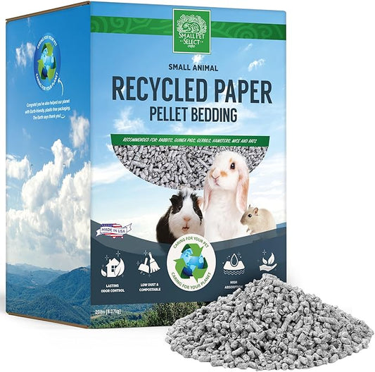 Small Pet Select Recycled Paper Pellet Bedding, Litter for Rabbit, Guinea Pig, Hamster, Bunny and Other Small Animals, 20lb