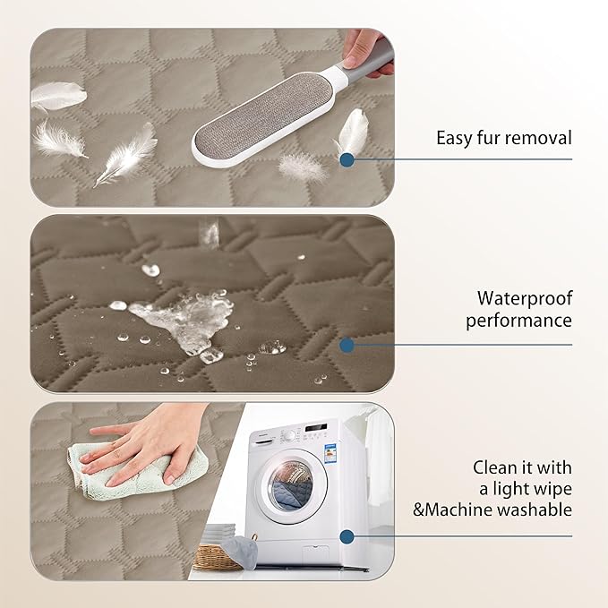 gogobunny 100% Double Sided Waterproof Dog Blanket Soft Pet Bed Cover Reversible Protect Furniture Couch Sofa Car for Puppy Cat Kids (Dark Walnut/Light Walnut, 82x102 Inch (Pack of 1))