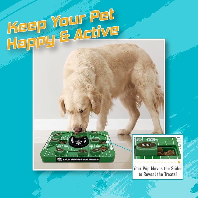 Pets First NFL Las Vegas Raiders Large Puzzle Toy - New Large Size, Interactive Treat Toy, Dog Slow Feeding Puzzle