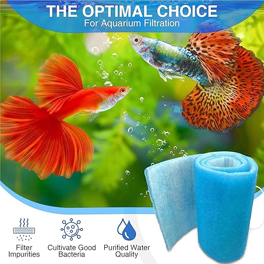 Big Kahuna Aquarium Filter Floss Rolls – 12-inch Pond and Aquarium Filter Media – 1-inch Thick Wet/Dry Aquarium Filter Pad – Bonded Filter Media Pad for Freshwater or Marine Aquariums, Ponds – 5ft
