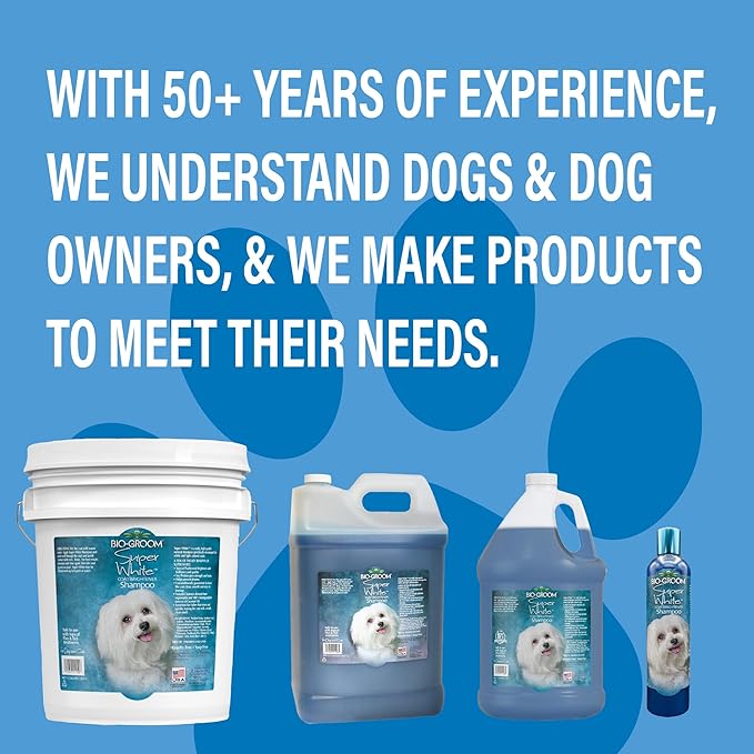Bio-Groom Super Whitening Dog Shampoo – Whitening Pet Shampoo, Dog Bathing Supplies, Puppy Wash, Dog Grooming Supplies, Cruelty-Free – 1 Gallon