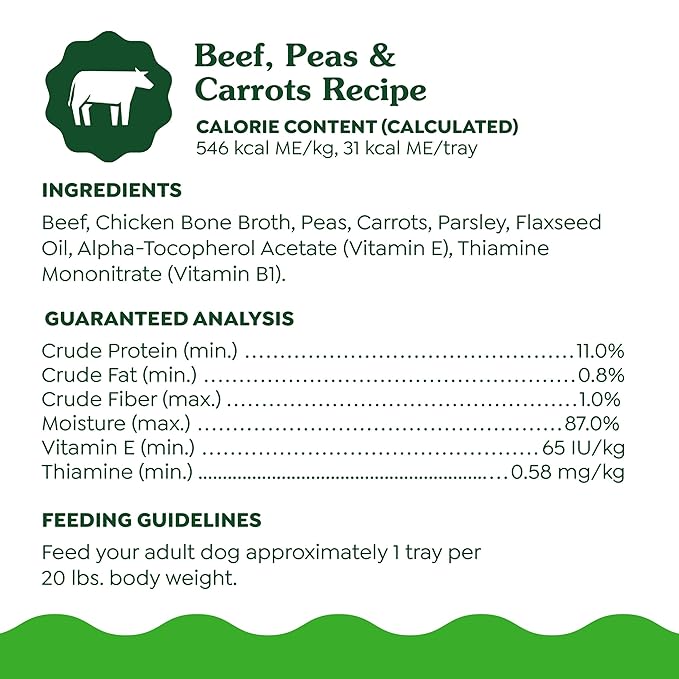 Greenies Smart Topper High Protein Wet Mix-in for Dogs, Beef, Peas & Carrots Recipe in Vitabroth Broth - Bone Broth + Vitamins E & B1, 10 Count