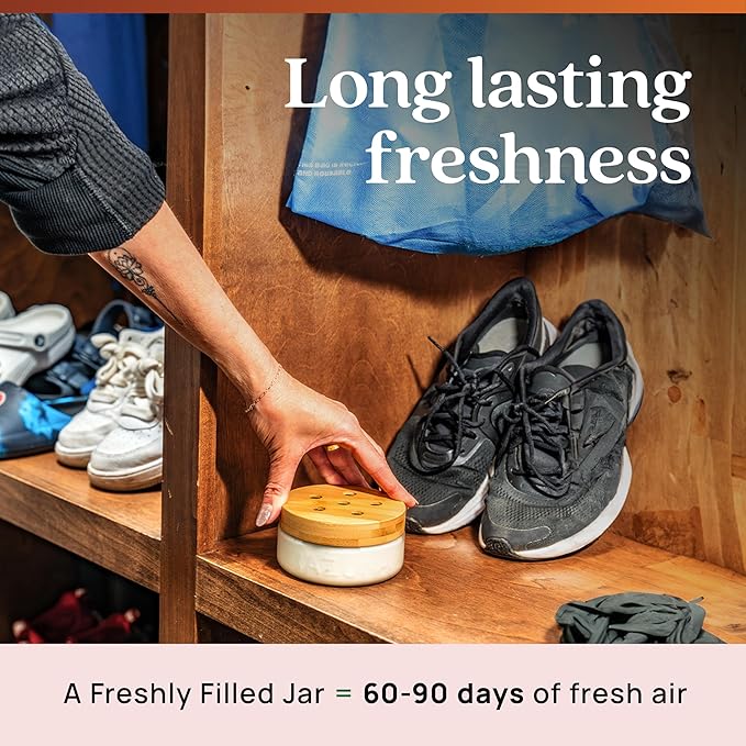 Azuna All-Natural Odor Remover Gel Refill Pouch | Air Purifier with Tea Tree Oil | Plant-Based & Long Lasting | For Pet Odors, Smoke & Strong Odors | Sandalwood/Bourbon, 12 oz.