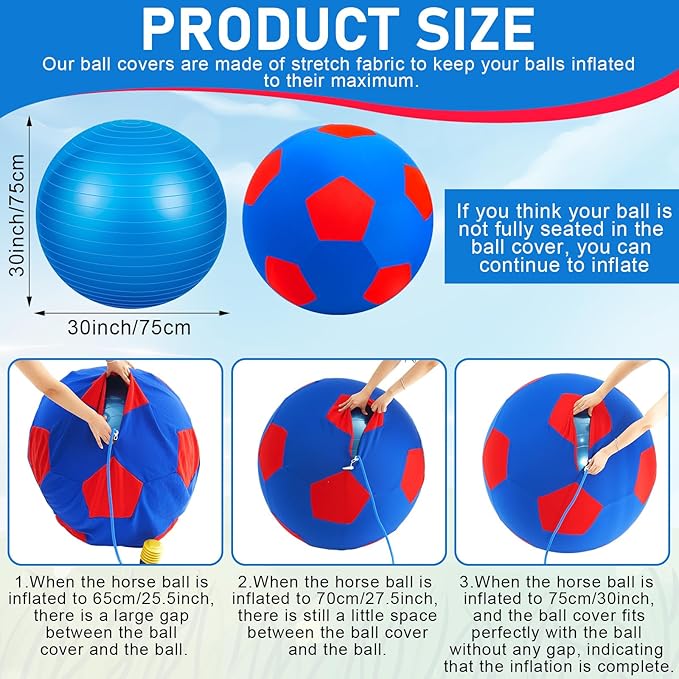 30inch Giant Herding Ball with Cover Anti Burst Ball Please Watch VCR for How to Inflation Horse Toys for Horses Stall Entertainment Play, Pump Included (Classic)