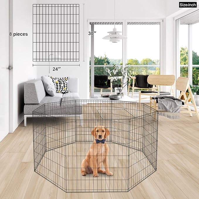 BestPet Metal Wire Playpen, 30 Inch Tall Black