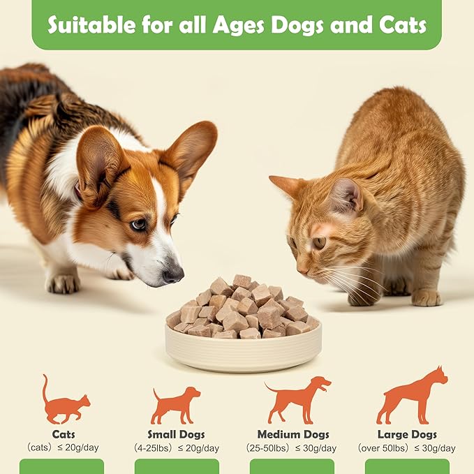MON2SUN Freeze Dried Duck Cat and Dog Treats, Single Ingredient Natural and Healthy Dog Snacks, High Protein Training Treats & Food Topper, 5.3 oz