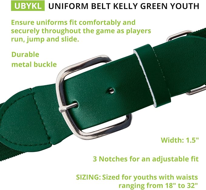 Champion Sports Baseball/Softball Uniform Belt, Comfort Stretch Fit Durable Syntex Tab - Youth & Adult Sizes, Multiple Colors