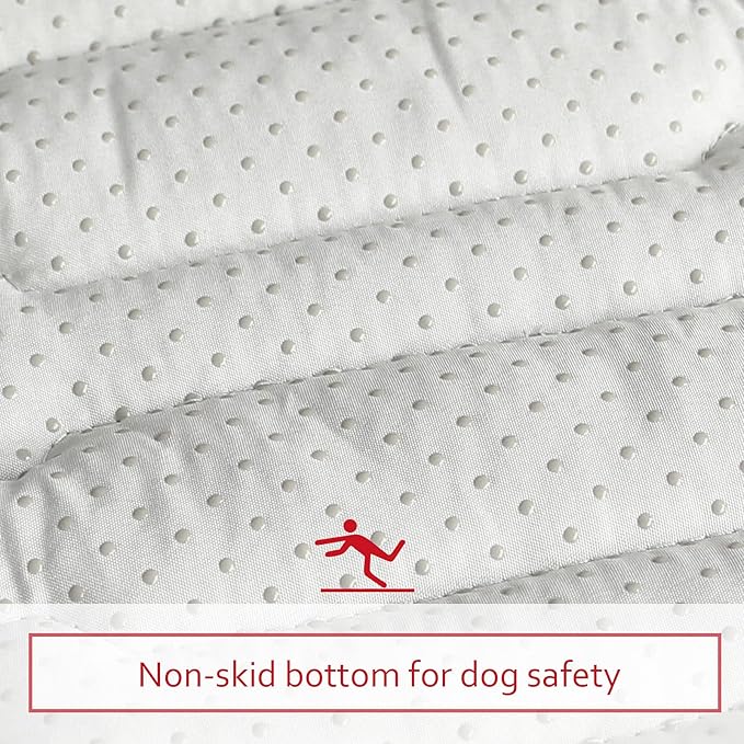 Dog Crate Mat (48" X 30"), Soft Dog Bed Mat with Cute Prints, Personalized Crate Pad, Anti-Slip Bottom, Machine Washable Kennel Pad, Black