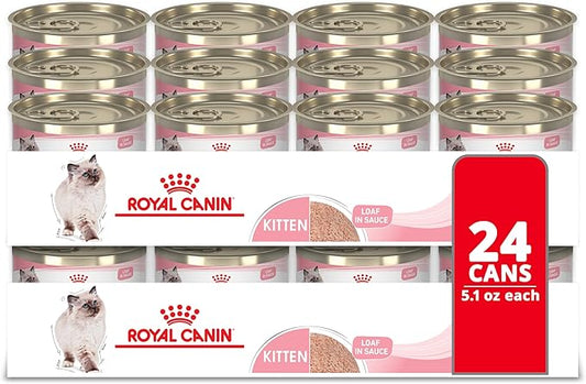 Royal Canin Feline Health Nutrition Kitten Loaf in Sauce Canned Cat Food, 5.1 oz can (24-count)