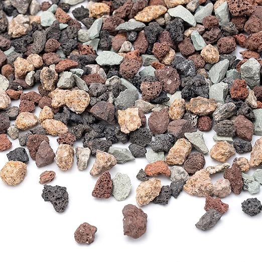 2.5lbs Small Rocks for Terrarium, Planters Drainage, 1/5 Inch Lava Rock for Bonsai Tree, Decorative Gravel for Succulents, Bamboo, Cactus, Mixed Color