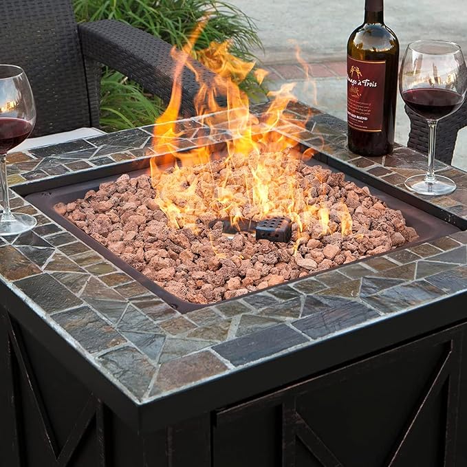 Mr. Fireglass 10 Pounds Lava Rocks Red Natural Stone Granules for Gas Fire Pit Fireplace & Gas Log Set - Decorative Landscaping Rocks for Indoor and Outdoor Use, 0.4" - 0.8" Sized