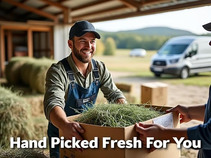 Blue Mountain Hay | Fresh 2nd Cutting Timothy Grass Hay (25 Pounds) | Soft & Leafy, Balanced Nutrition | High-Altitude Hay Pet Food for Adult Rabbits, Guinea Pigs, Chinchillas, and Other Small Pets