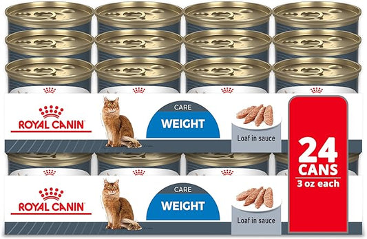 Royal Canin Feline Weight Care Loaf in Sauce Canned Adult Wet Cat Food, 3 oz cans 24-count