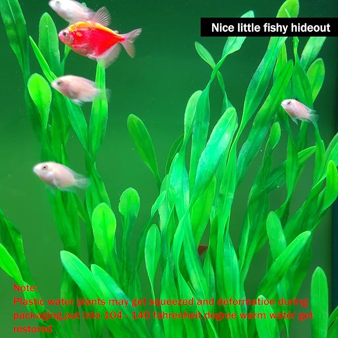 25.98 Inch Tall Aquarium Plants – Large Lifelike Artificial Fish Tank Decorations, 2 Pcs Fish Tank Plants Plastic，Durable & Safe for Freshwater/Saltwater Aquariums (Green (Style B))