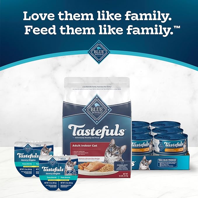 Blue Buffalo Tastefuls Indoor Natural Adult Dry Cat Food, Salmon & Brown Rice 10lb Bag
