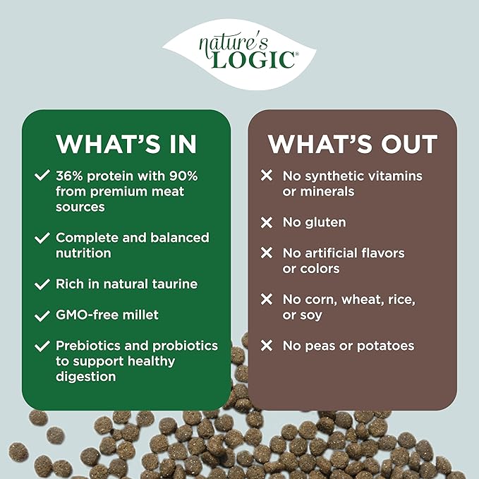 Nature's Logic Dry Dog Food - 100% Natural - No Synthetics - For All Ages, Sizes, Breeds - Free From Common Allergens, High Protein - Venison Meal Feast, 4.4lbs