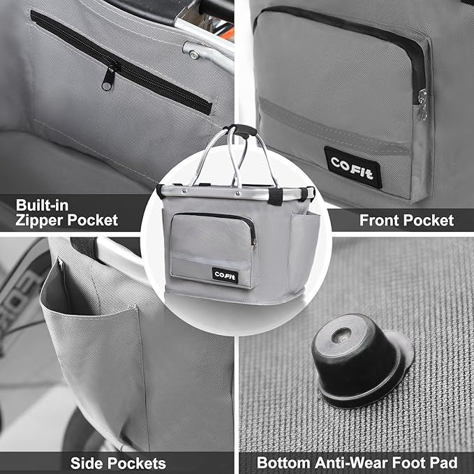 COFIT Detachable Bike Basket, Multi-Purpose Bicycle Handlebar Basket for Pet, Shopping, Commuter, Camping and Outdoor