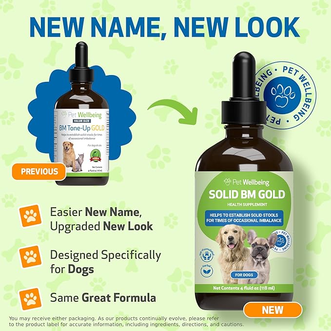 Pet Wellbeing BM Tone-Up Gold for Dogs & Cats - Supports Healthy Digestive Function, Solid Stools, Normal Bowel Movements, Bayberry - Veterinarian-Formulated Herbal Supplement 4 oz (118 ml)