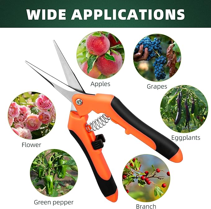 3-Pack Stainless Steel Pruning Shears, Pruning Snips and Clippers for Gardening