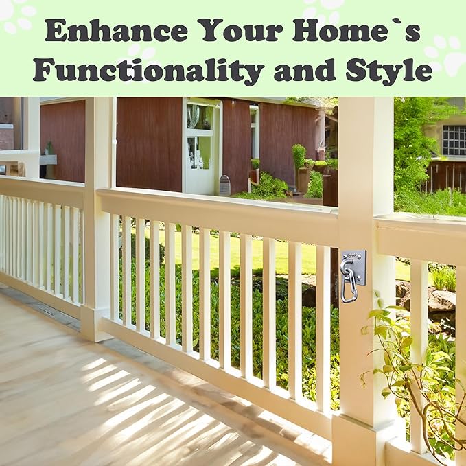 Canine Hitch- Secure Dog Leash Parking Wall Large Hook with Clip 6 Pack - Tie Out Stainless Steel & ABS Mounting Plate for Strength - Practical Lead Management for Home & Business