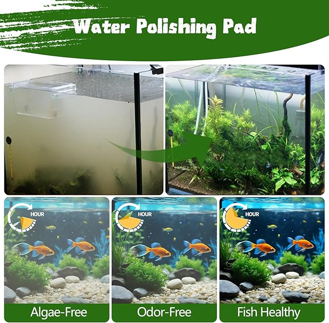 Aquarium Polishing Filter Pad-Ultra Fine 200 Micron Filter Floss for Crystal Clear Water,Cut-to-Size Filter Media for Fish Tank,Safe for Fish/Reef/Turtles (24" x 36", 1 Pack)