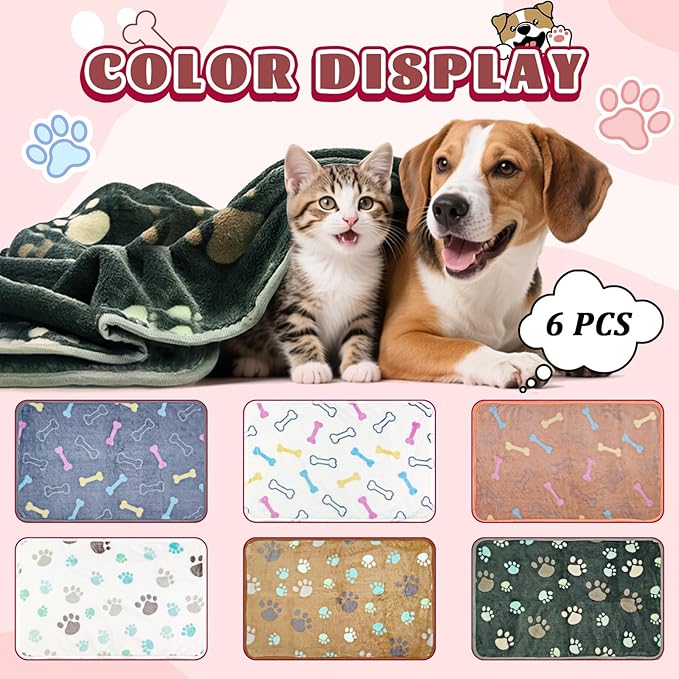 6 Pcs Washable Guinea Pig Blankets Absorbent Small Animal Fleece Bedding Waterproof Cage Liners Reusable Pet Pee Pad Sleep Mat Cover for Rabbit Rat Hamster Ferret Chinchilla Hedgehog (20"x30")