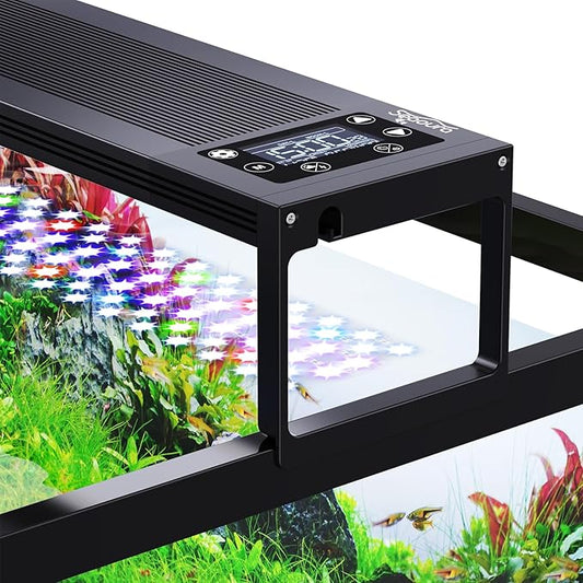 24/7 LED Aquarium Light for 12-18 Inch Fish Tank, Fish Tank Light for Plants, Auto On Off with Timer, 9 Colors, Adjustable Brightness, Daylight & Moonlight, DIY and Nature Weather Mode, 20W