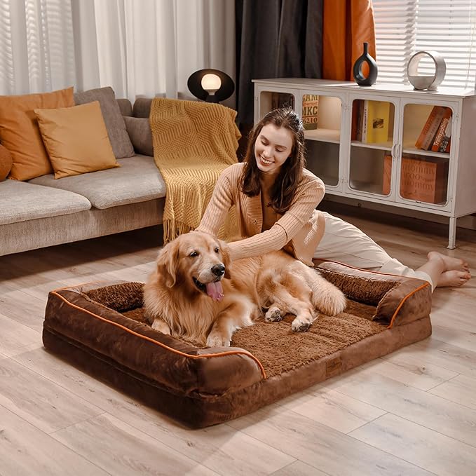 Comfort Expression Small Dog Beds Waterproof Orthopedic Foam Dog Sofa Beds for Small Dogs Comfy Pet Bed with Washable Removable Cover & Non-Slip Bottom(X-Small,Chocolate Brown)