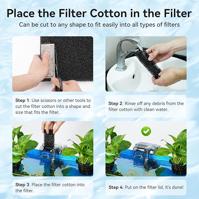 Aquarium Filter Sponge Pad, Filter Media Foam Sponges, Filter Accessories for Fish Tanks and Ponds (18.5"x18.5"x1.6", 50PPI, 1 Pack)