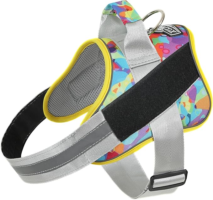 Bolux Dog Harness, No-Pull Reflective Dog Vest, Breathable Adjustable Pet Harness with Handle for Outdoor Walking - No More Pulling, Tugging or Choking (X-Small (Pack of 1), Watercolour)