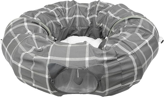 Kitty City Large Cat Tunnel Bed, Cat Bed, Pop Up Bed, Cat Toys, Gray