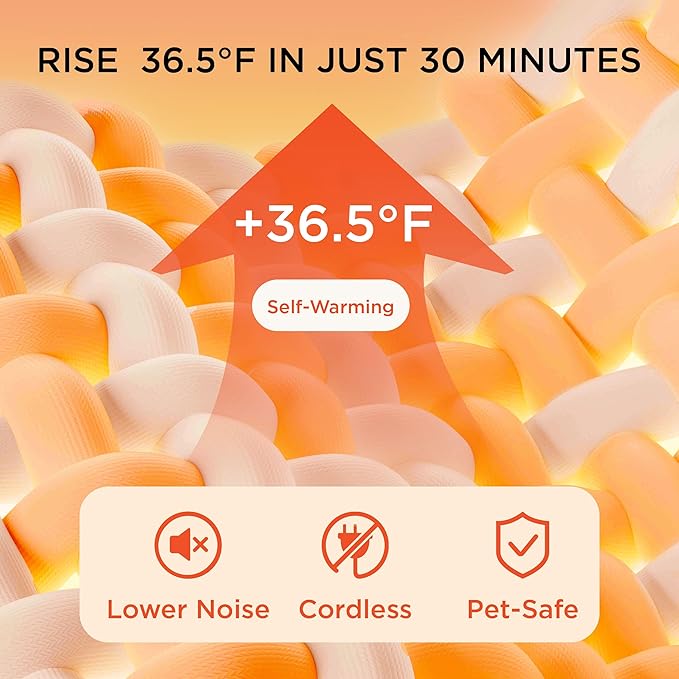 Bedsure Self Warming Dog Bed for Medium Dogs - Orthopedic Waterproof Puppy Beds with Removable Washable Cover, Egg Crate Foam Pet Mat, Suitable for Pet Up to 35 lbs