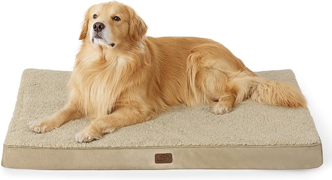 Bedsure XL Dog Beds Large Sized Dog - Extra-Large Orthopedic Flat Puppy Bed with Removable Washable Cover, Egg Crate Foam Pet Mat, Suitable for Pet Up to 100 lbs