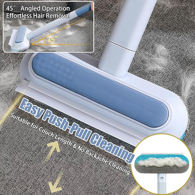 Cat Hair Remover 4-in-1 Multi-Functional Pet Hair Remover Brush,17.7Inch, Reusable Washable Lint Cleaner for Dog and Cat Hair, Gentle on Furniture, Sofas, Pet Beds, Bedding, Carpets, Clothing