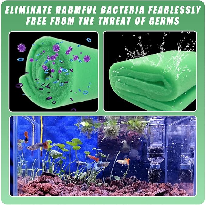 2PC Aquarium Filter Media Floss - 12"x78" (13ft per Roll) Total 12ft - 1" Thick Premium Polyester Filter Pad for Fish Tank - Mechanical Filtration, Crystal Clear Water, Fits Most Filters