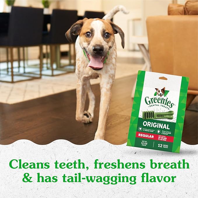 Greenies Original Regular Dental Dog Treats, 12 oz. Pack (12 Treats)