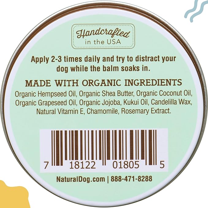 Natural Dog Company Snout Soother, Dog Nose Balm, Wax & Cream for Dry, Cracked Noses, Heals & Moisturizes with Shea Butter & Coconut Oil, Lick-Safe Nose Butter, Made in USA, 2 oz. Tin