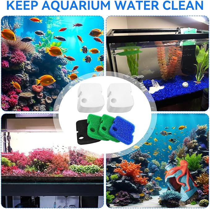 Canister Filter Pads Replacement for Penn Plax Cascade 1000 Canister Filter Aquarium Canister Filter Media Pads Compatible with Cascade 700/1000 CCF2UL/CCF3UL Canister Filter Fish Tank 16 Pack