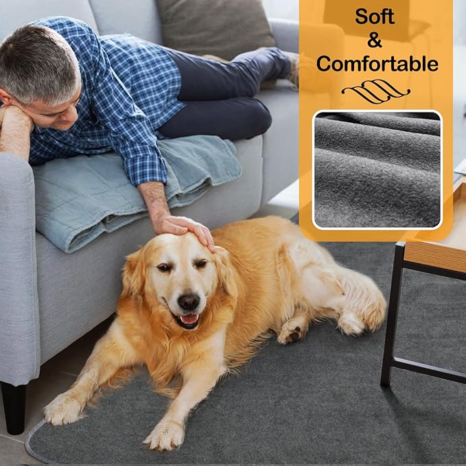 LOOBANI Washable Pee Pad for Dogs, 2 Packs Non-Slip Puppy Training Pads, Fast Absorbent Pet Whelping Pads, Puppy Playpen Mat for Incontinence, Housebreak, Crate, 48x60in, Gray
