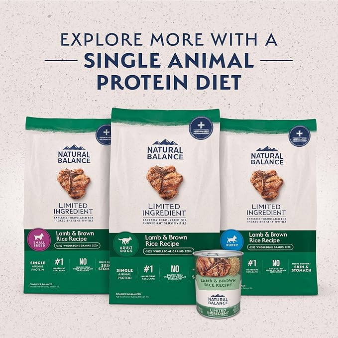 Natural Balance Limited Ingredient Adult Dry Dog Food with Healthy Grains, Lamb & Brown Rice Recipe, 24 Pound (Pack of 1)