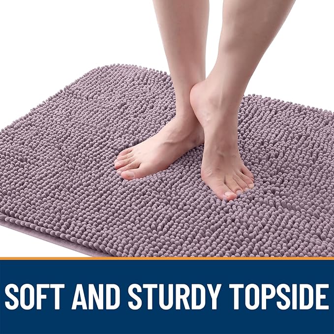OLANLY Dog Door Mat for Muddy Paws 36x24, Absorbs Moisture and Dirt, Absorbent Non-Slip Washable Doormat, Quick Dry Chenille Mud Mat for Dogs, Entry Indoor Entryway Carpet for Inside Floor, Deep Plum