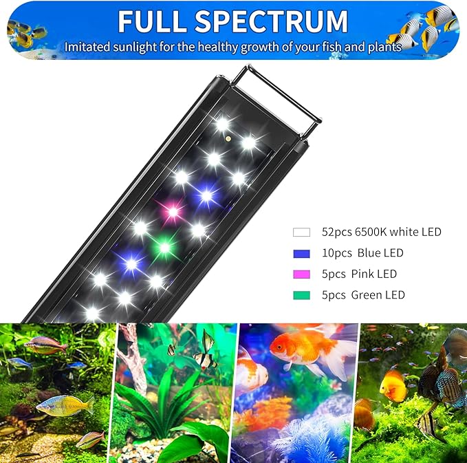 AQUANEAT LED Aquarium Light Full Spectrum for 30 Inch to 38 Inch Fish Tank Light Fresh Water
