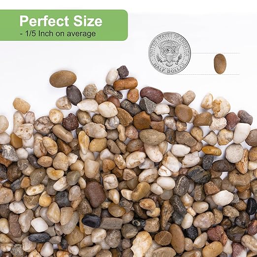 2.5 lbs Drainage Rocks for Potted Plants, 1/5 Inch Small Pebbles for Indoor Plants, Decorative Gravel for Vases, Bamboo, Succulent, Terrarium, Crafts, Cactus