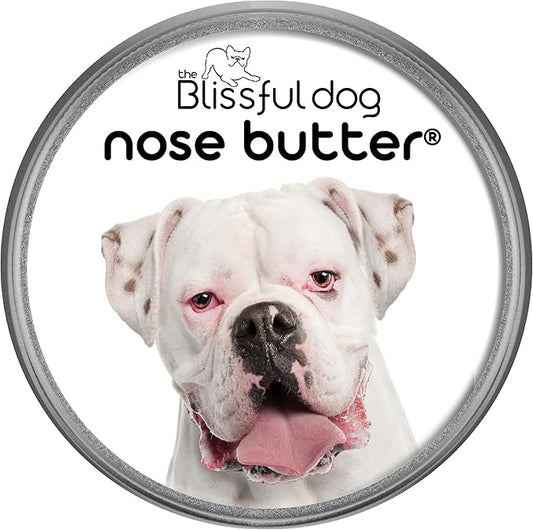 The Blissful Dog White Boxer Nose Butter for Dry, Cracked Skin, Lick-Safe Dog Nose Balm with Moisturizing Shea Butter, Almond, Olive, and Essential Oils, Pet Supplies, Uncented, 1 oz.
