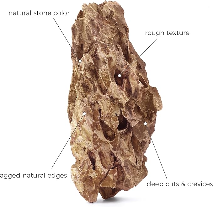 2-6 Inches Natural Dragon Stone 4 PCS Aquarium Rocks for Aquascaping, Aquarium Landscaping, Terrariums, Fish Tank Decoration, Vivariums, Paludarium, Reptile and Amphibian Enclosures