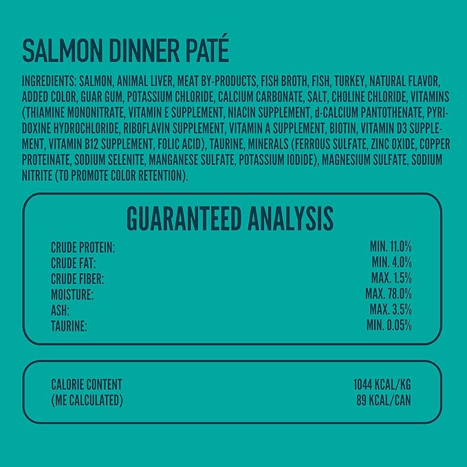 A Strong Heart Canned Wet Cat Food, Salmon Dinner Paté - 3 oz Cans (Pack of 24), Made in The USA with Real Salmon