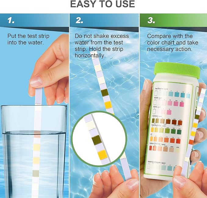 AAwipes 8-in-1 Aquarium Test Kit for Fish Tanks - Quick & Accurate Water Testing Strips for Aquariums & Ponds. Tests pH, Ammonia, Alkalinity, Hardness, Chlorine, etc. (K02-50)