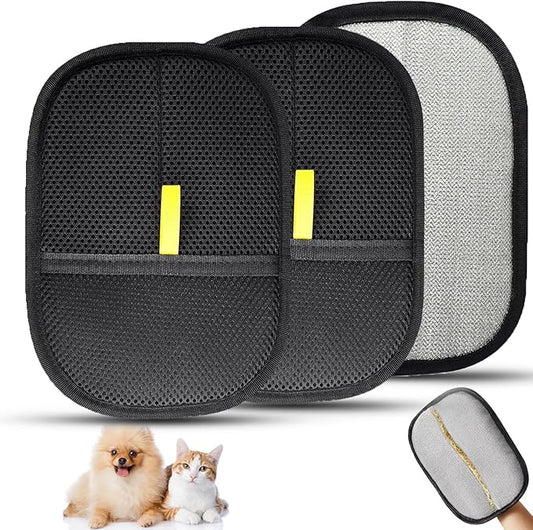 Pet Hair Removal Gloves: 2PCS Strong Adsorption Electrostatic Pet Hair Remover Glove for Cleaning Cat and Dog Hair, Reusable Pet Hair Remover Tool for Clothes, Bedding, Sofa, Carpet